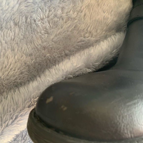 Steve Madden Gold Buckle Knee High Black Boots - Picture 4 of 7